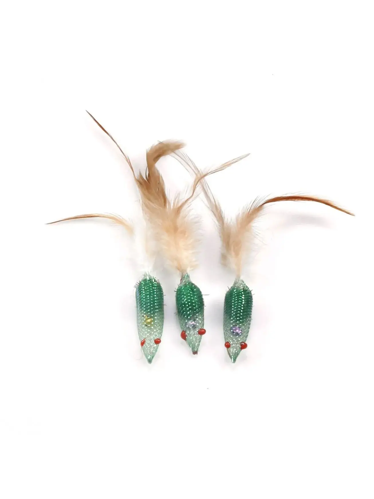 Set de 3 juguetes de plumas para gatos