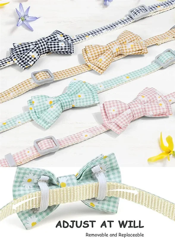 Collar ajustable para gatos con estampado a cuadros