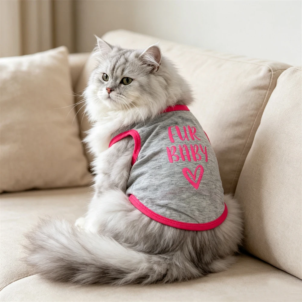 Imagen del chaleco colocado en un gato con ajuste adecuado y cómodo
