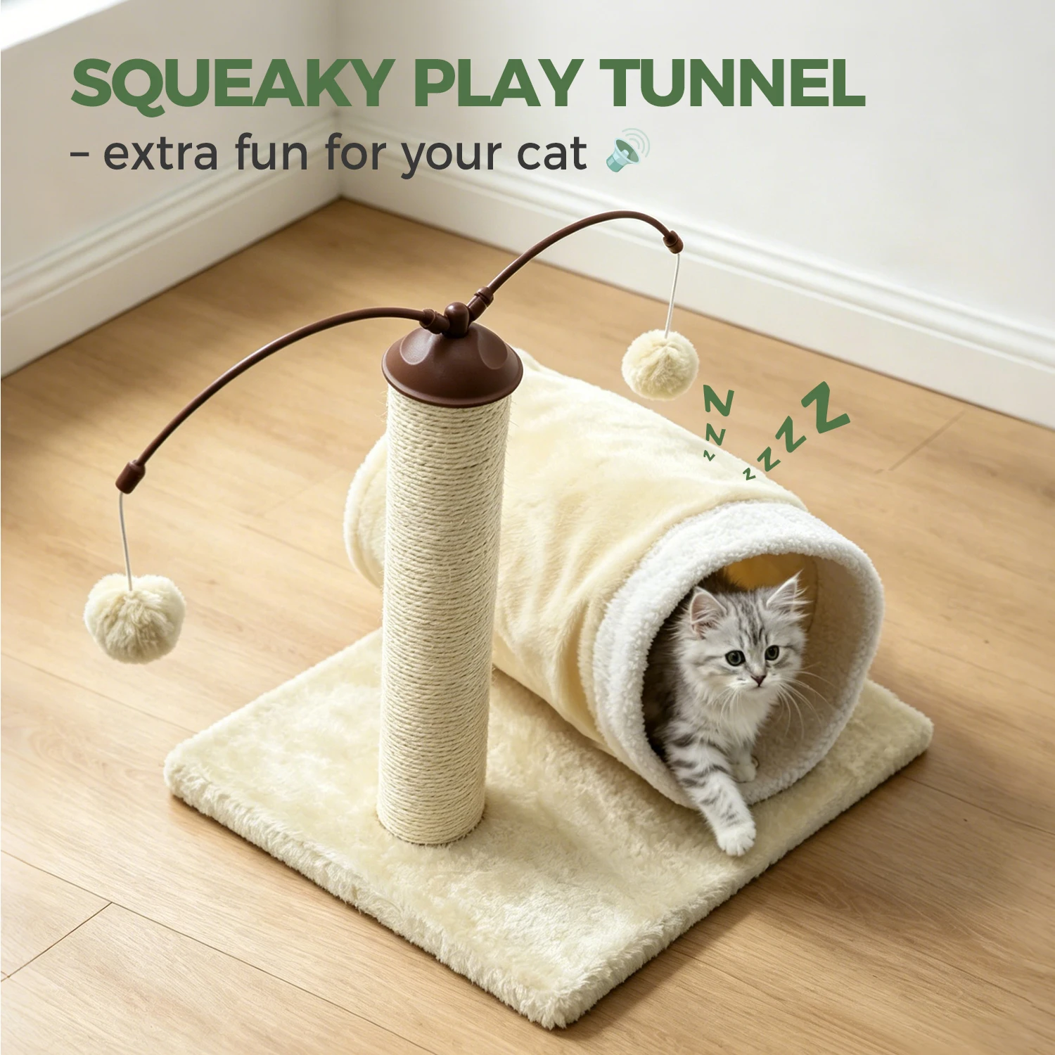 Poste rascador de sisal natural para gatos