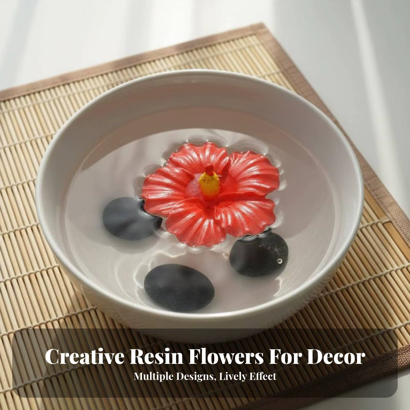 Flores de resina flotantes para estanque y jardín