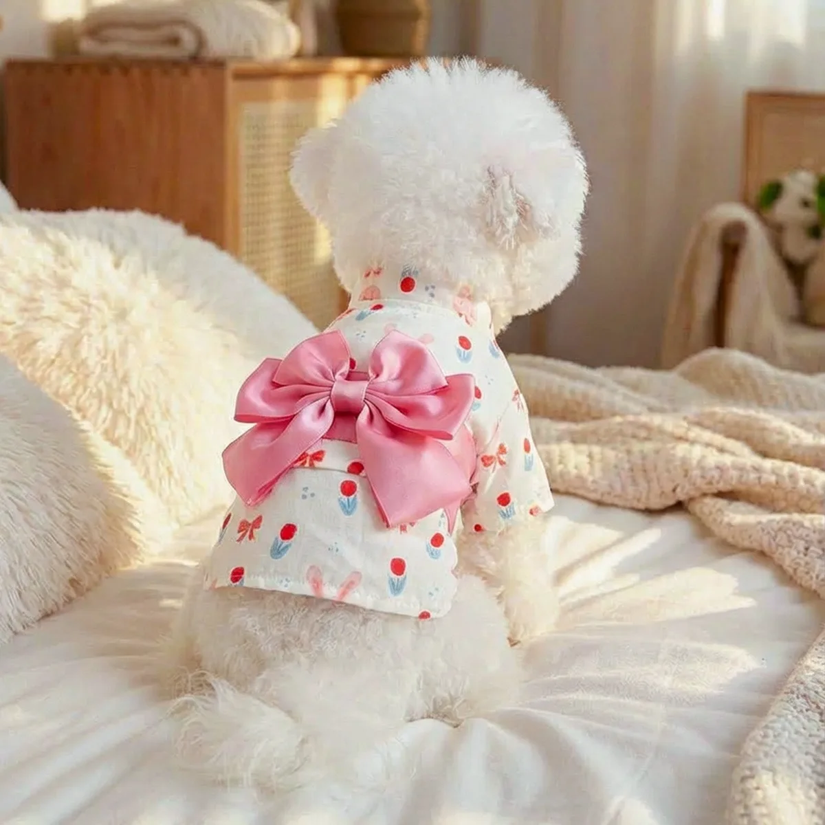 Sudadera con Lazo para Perro – Estampado Floral Romántico - imagen 3