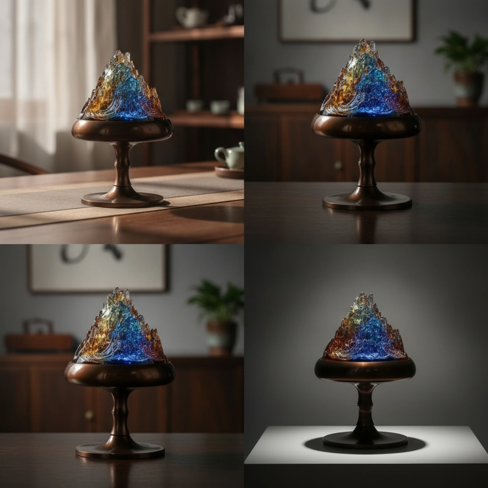 Quemador de Incienso Decorativo Montaña – Soporte Pulido - imagen 4