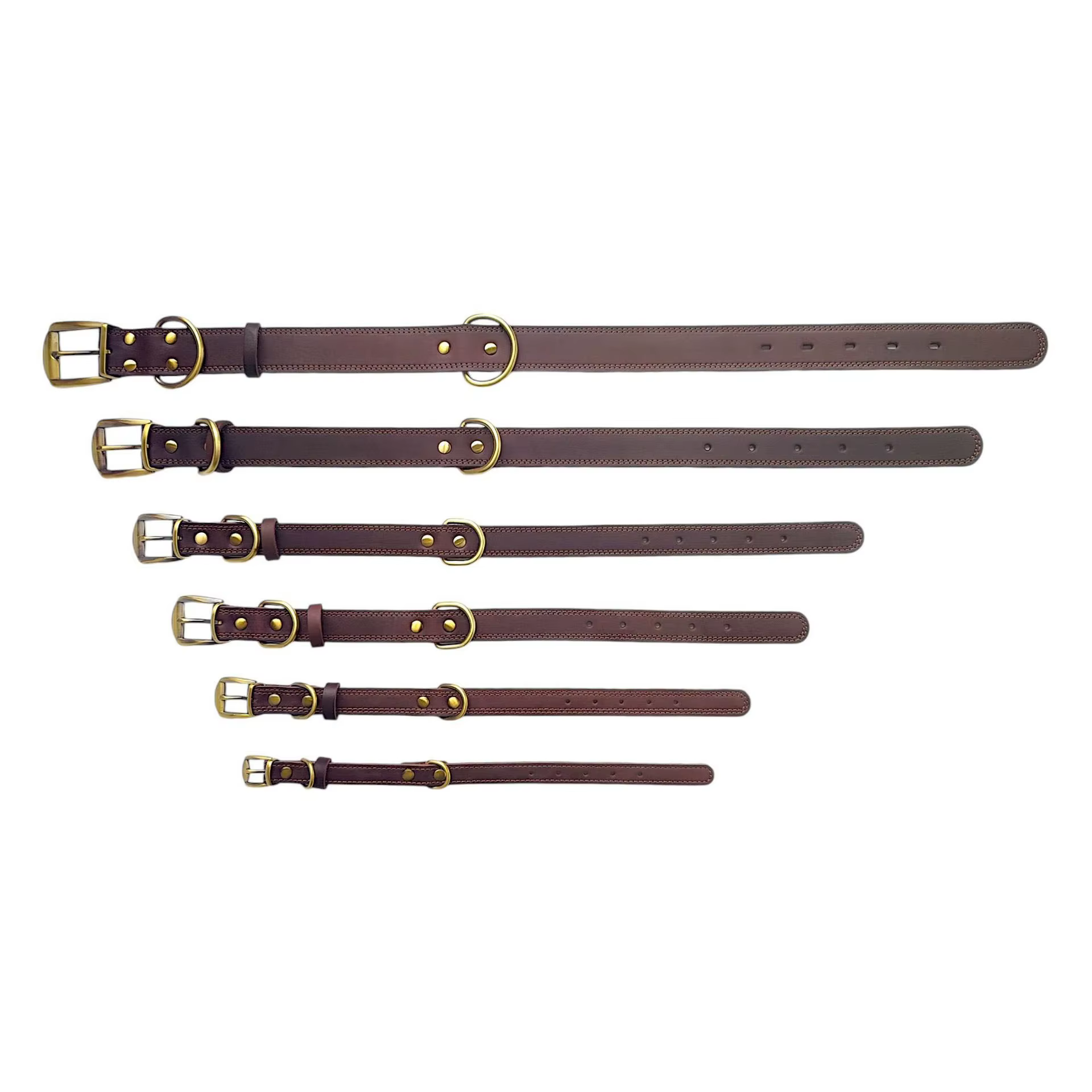 Collar de cuero genuino artesanal para perro – Hebilla de latón - imagen 2