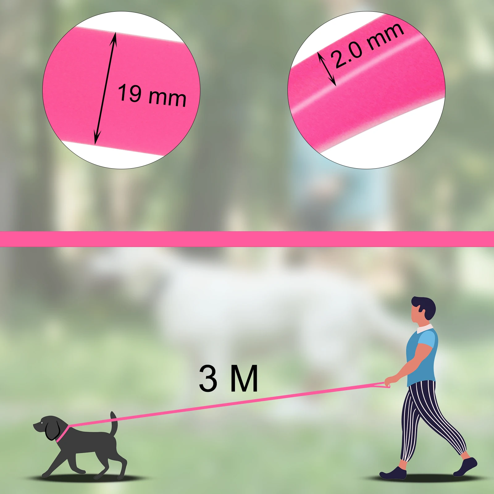Correa larga de PVC para perros, impermeable y resistente - imagen 4