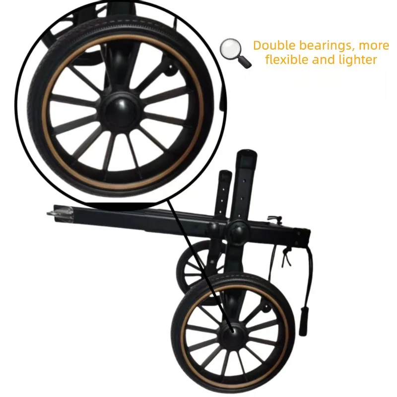 Detalle del carrito de soporte para patas traseras