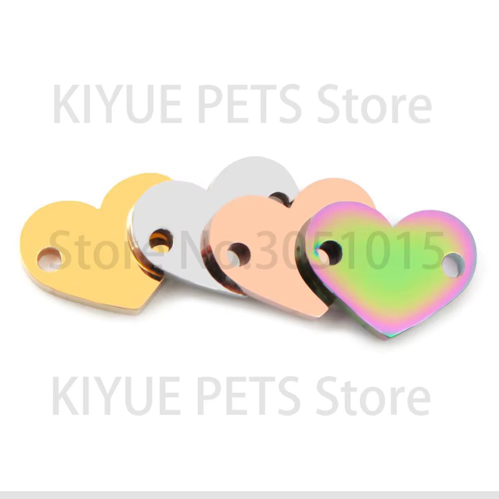 Dijes Corazón Acero Inoxidable para Collares de Perros y Gatos – Pack 20 uds - imagen 3