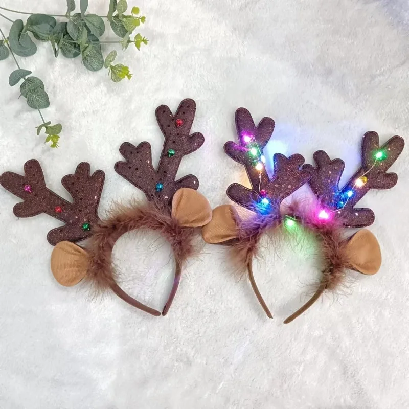 Diadema navideña con diseño de reno para mascotas