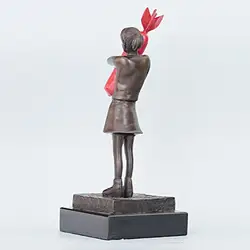 Figura decorativa de latón para gatos y perros, chica moderna