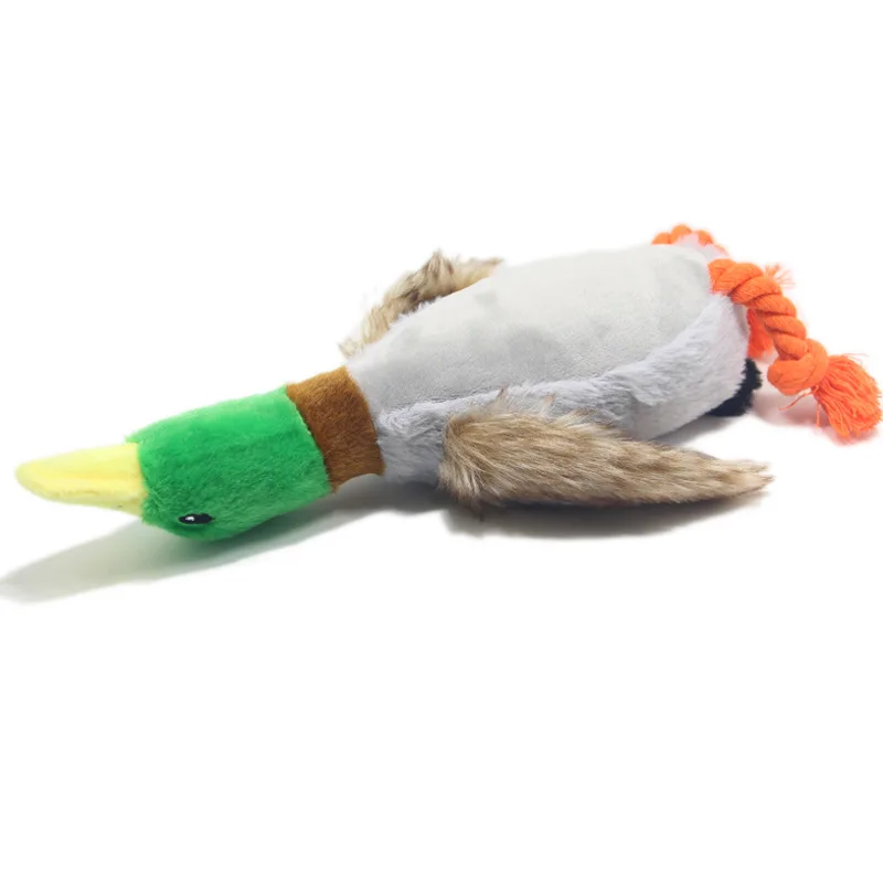 Juguete masticable de pato salvaje realista con sonido para perros