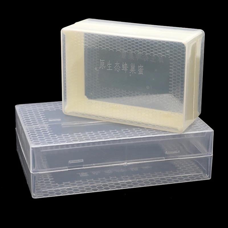 Caja transparente para nido de abeja en uso