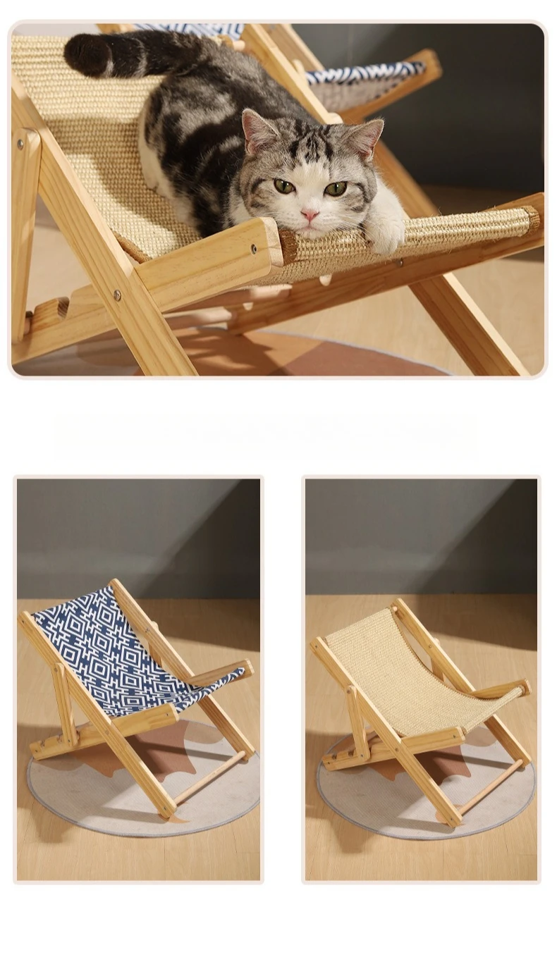 Gato utilizando el sillón para afilar sus uñas
