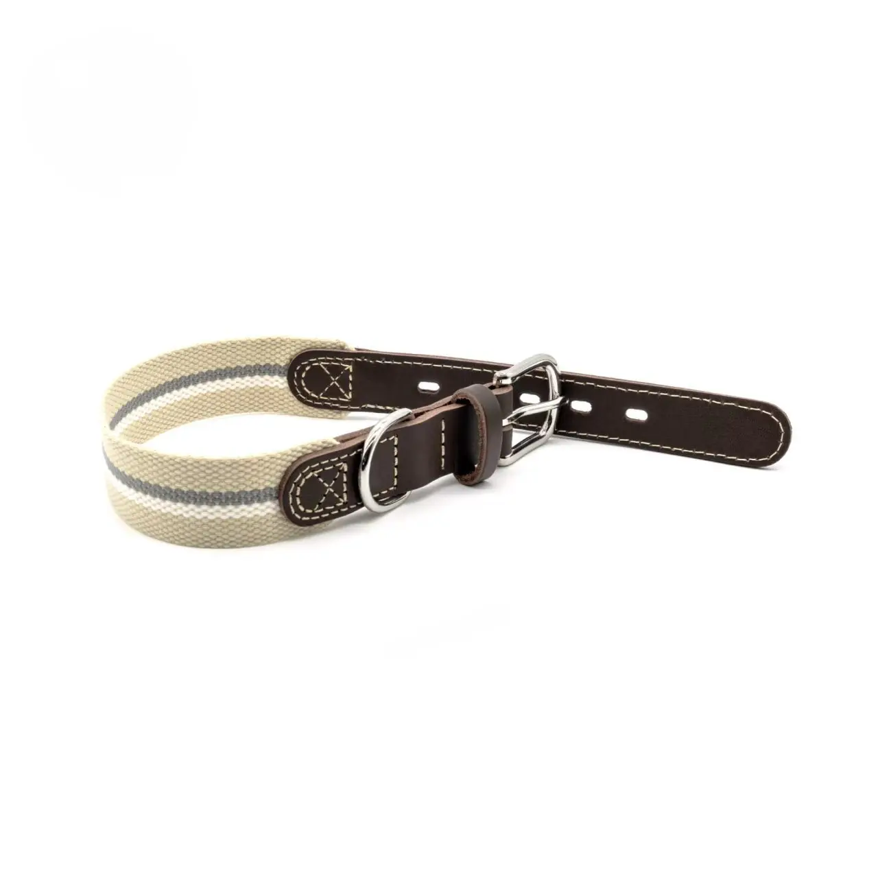 Collar para perro de cuero genuino antitirones y ajustable