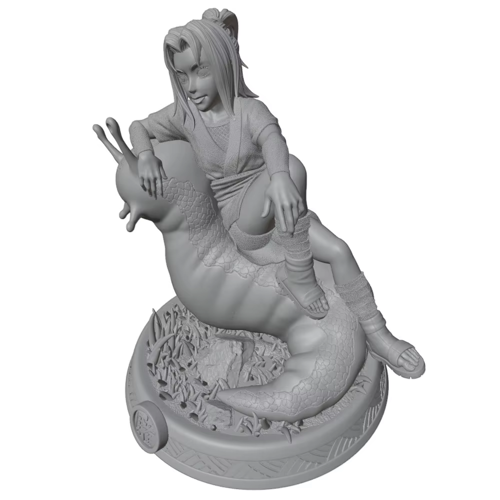Estatua de anime miniatura gris 3D DIY sin pintar y sin montar - imagen 2