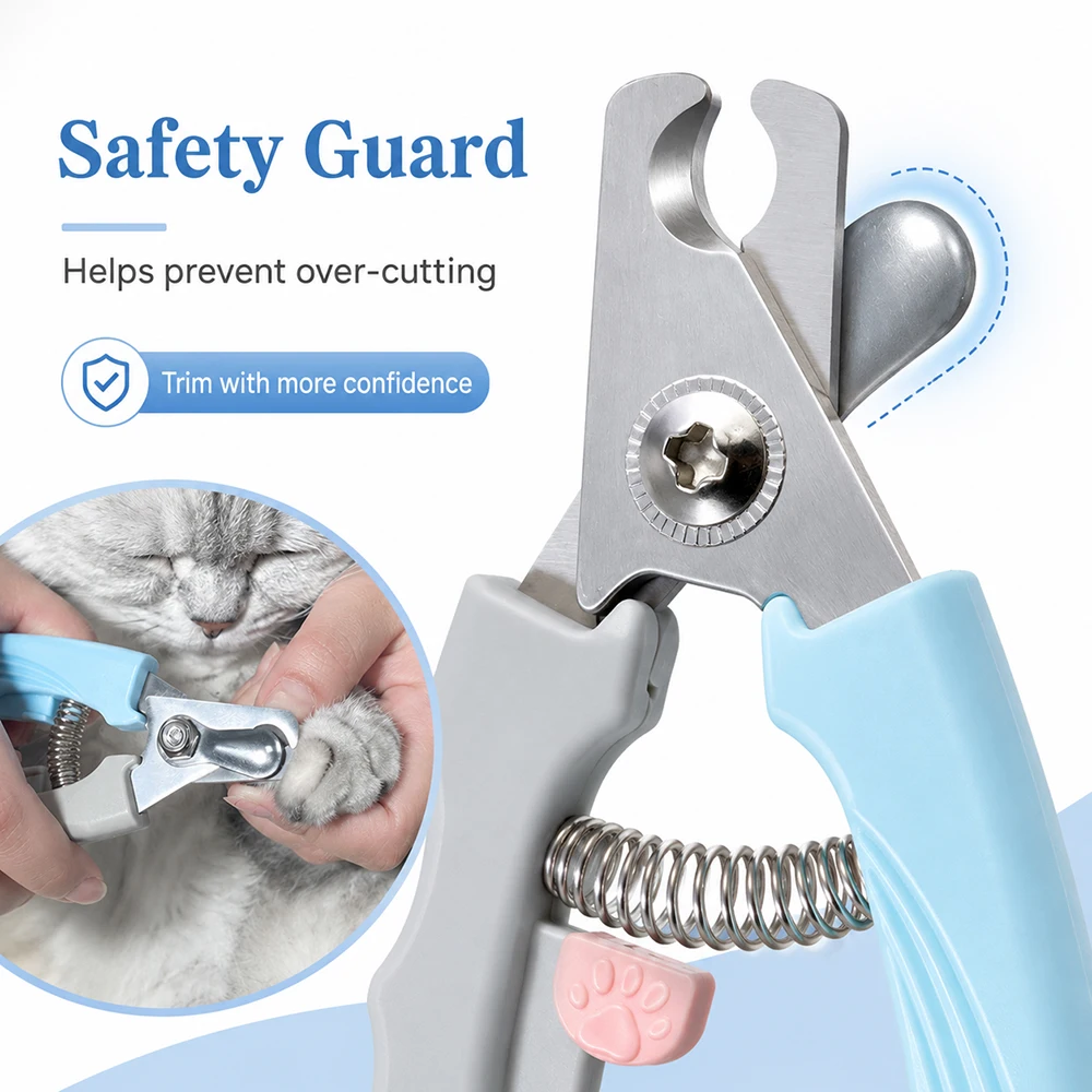 Cortauñas para gatos y perros con cuchilla inox y protector seguridad - imagen 4