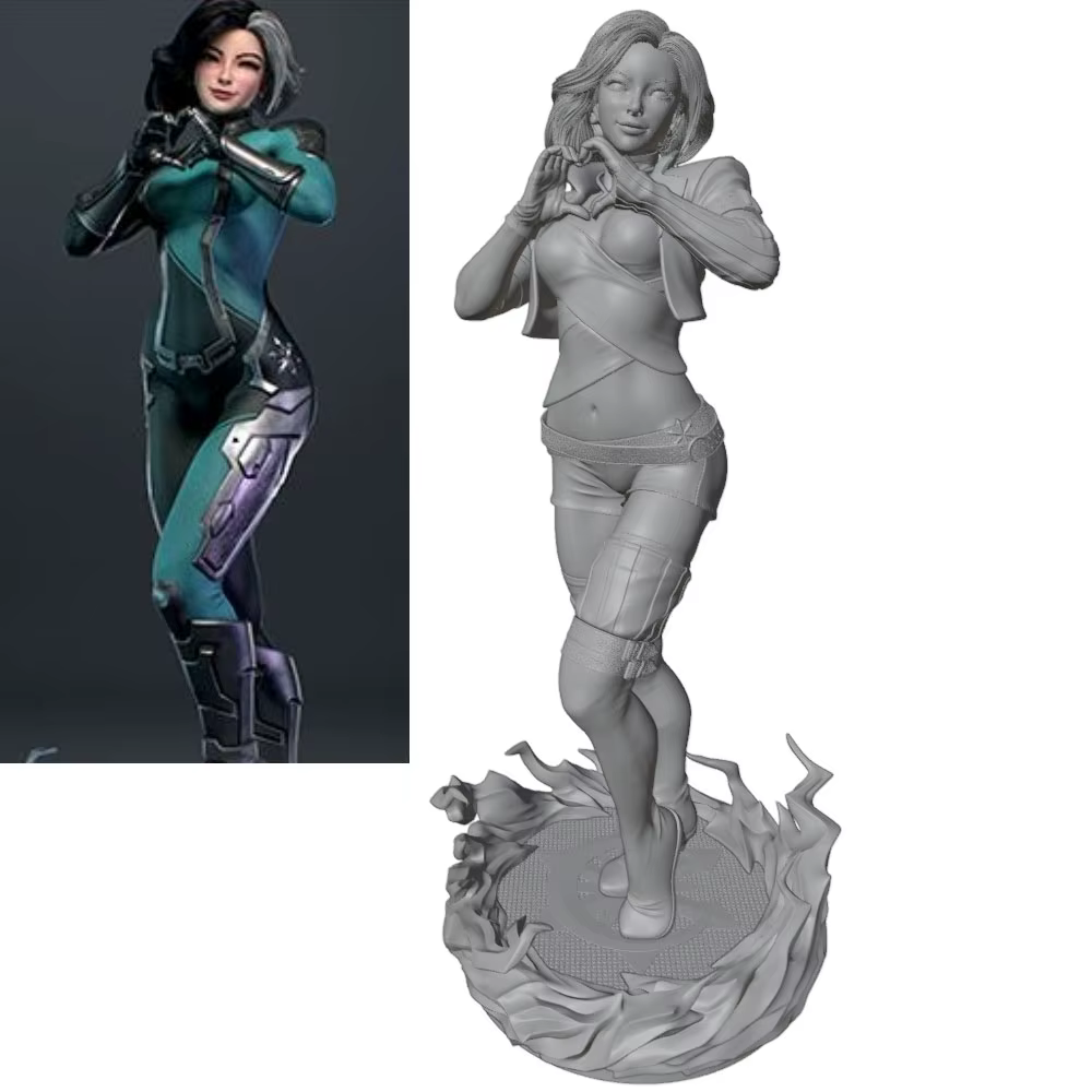 Figura de resina impresa en 3D DIY gris, sin montar ni pintar