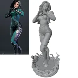 Figura de resina impresa en 3D DIY gris, sin montar ni pintar