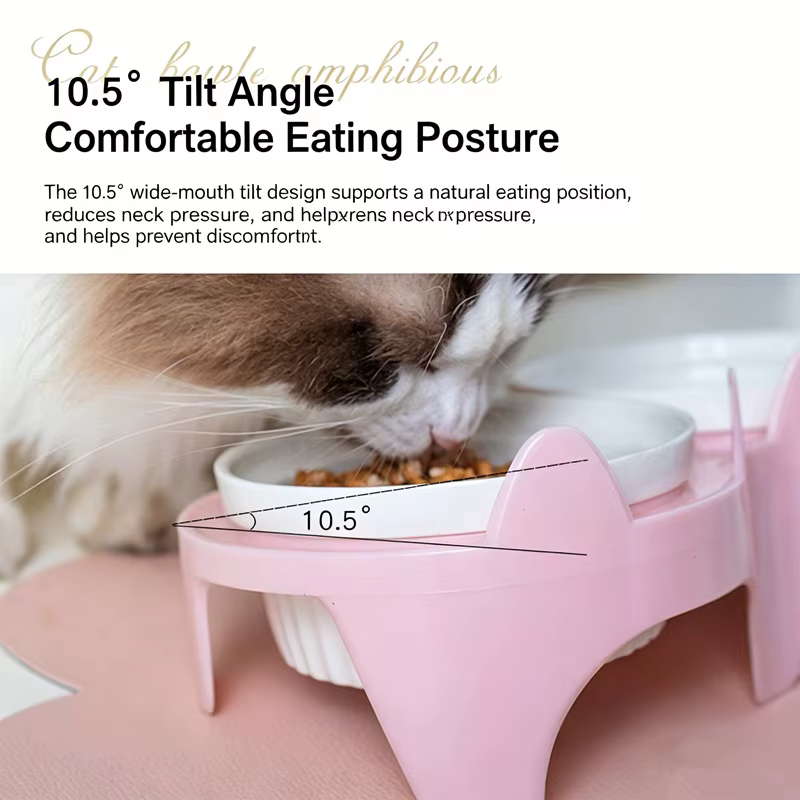 Comedero elevado para gatos – cuencos cerámicos antisalpicaduras - imagen 3