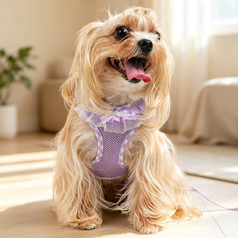 Arnés transpirable ajustable para perro y gato – Chaleco con lazo para mascotas pequeñas - imagen 4