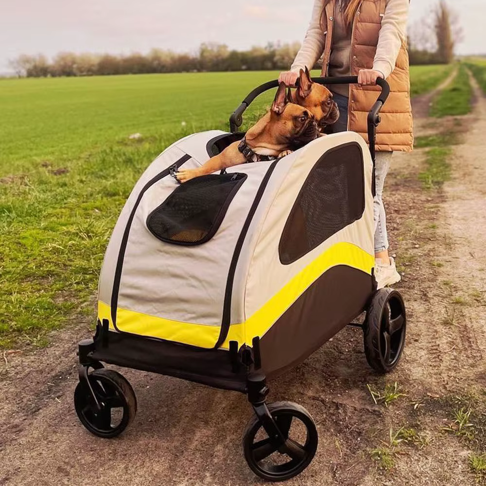 Carrito de paseo plegable para perros con 4 ruedas, viajes - imagen 2