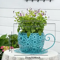 Maceta decorativa metálica para jardín, patio y hogar