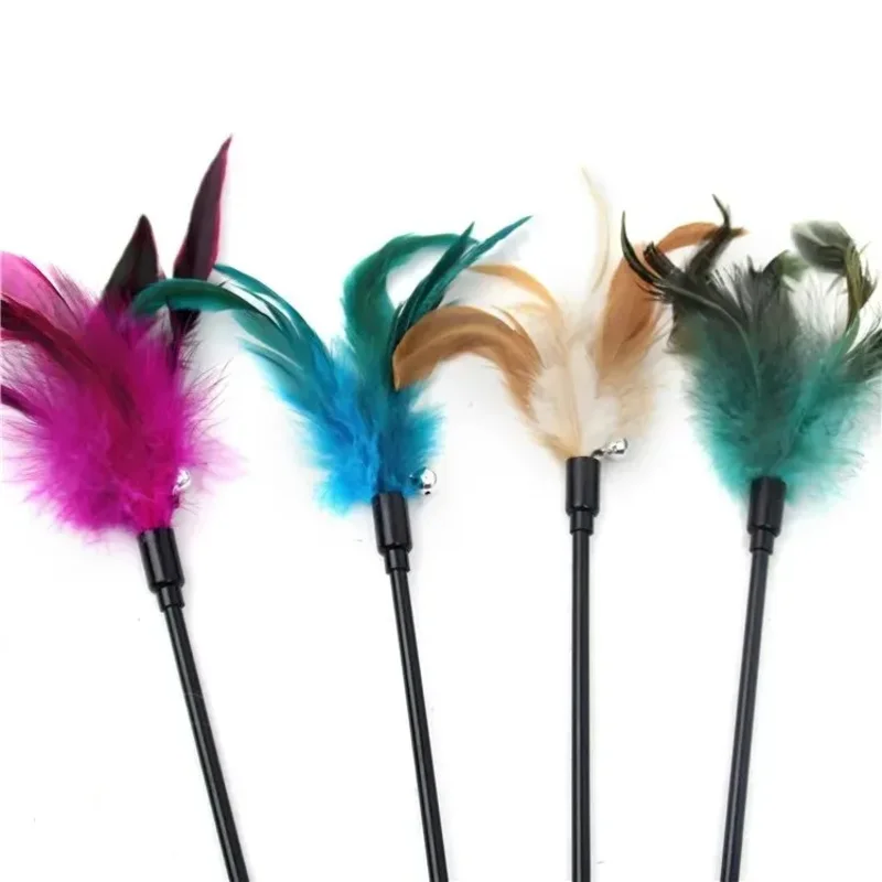 Juguete para gatos con plumas de colores – caña interactiva divertida - imagen 3