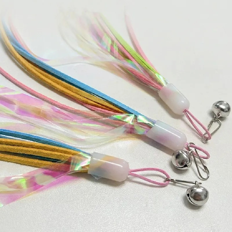Varita interactiva para gatos con cinta y borlas – Juguete de caza - imagen 3