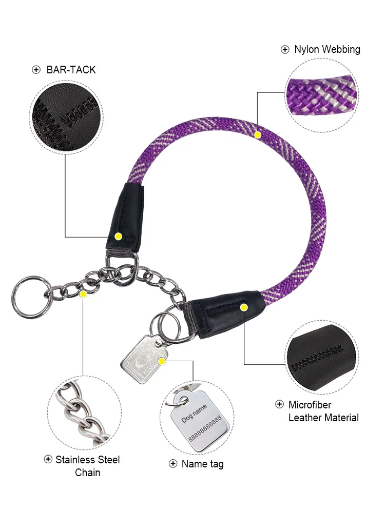 Collar para perro de nailon trenzado resistente con hebilla inox - imagen 3