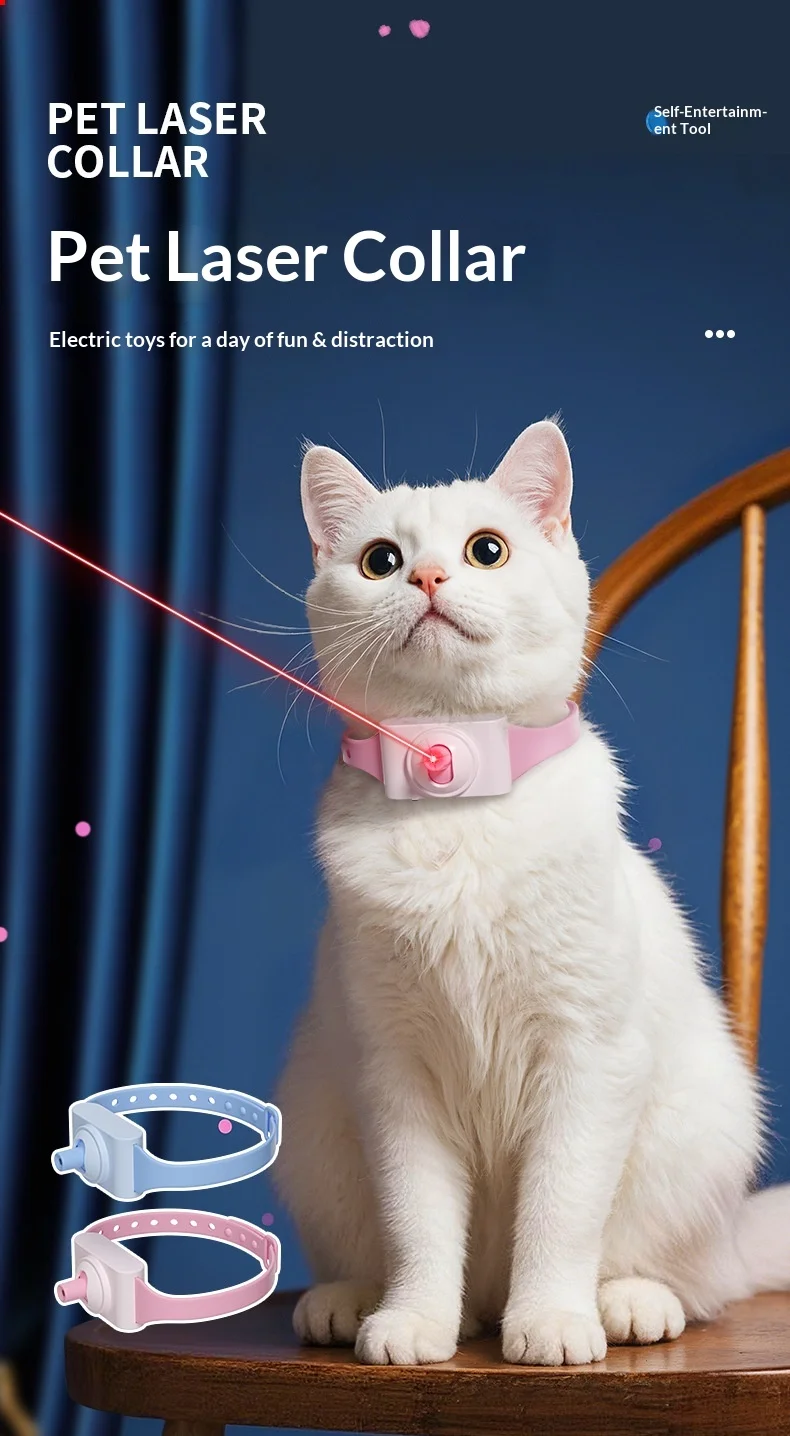 Gato jugando con collar láser