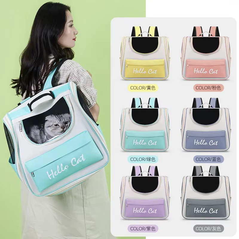 Mochila transparente transpirable para gatos y perros pequeños