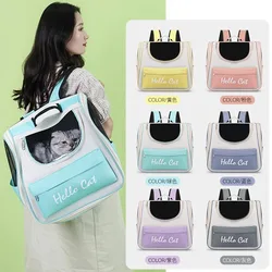 Mochila transparente transpirable para gatos y perros pequeños