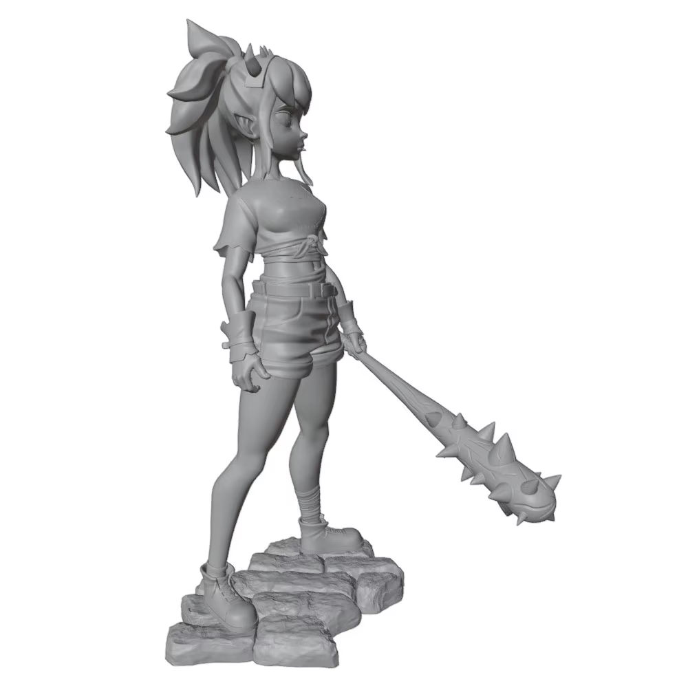Miniatura estatua de anime GK gris impresa en 3D, sin montar - imagen 4