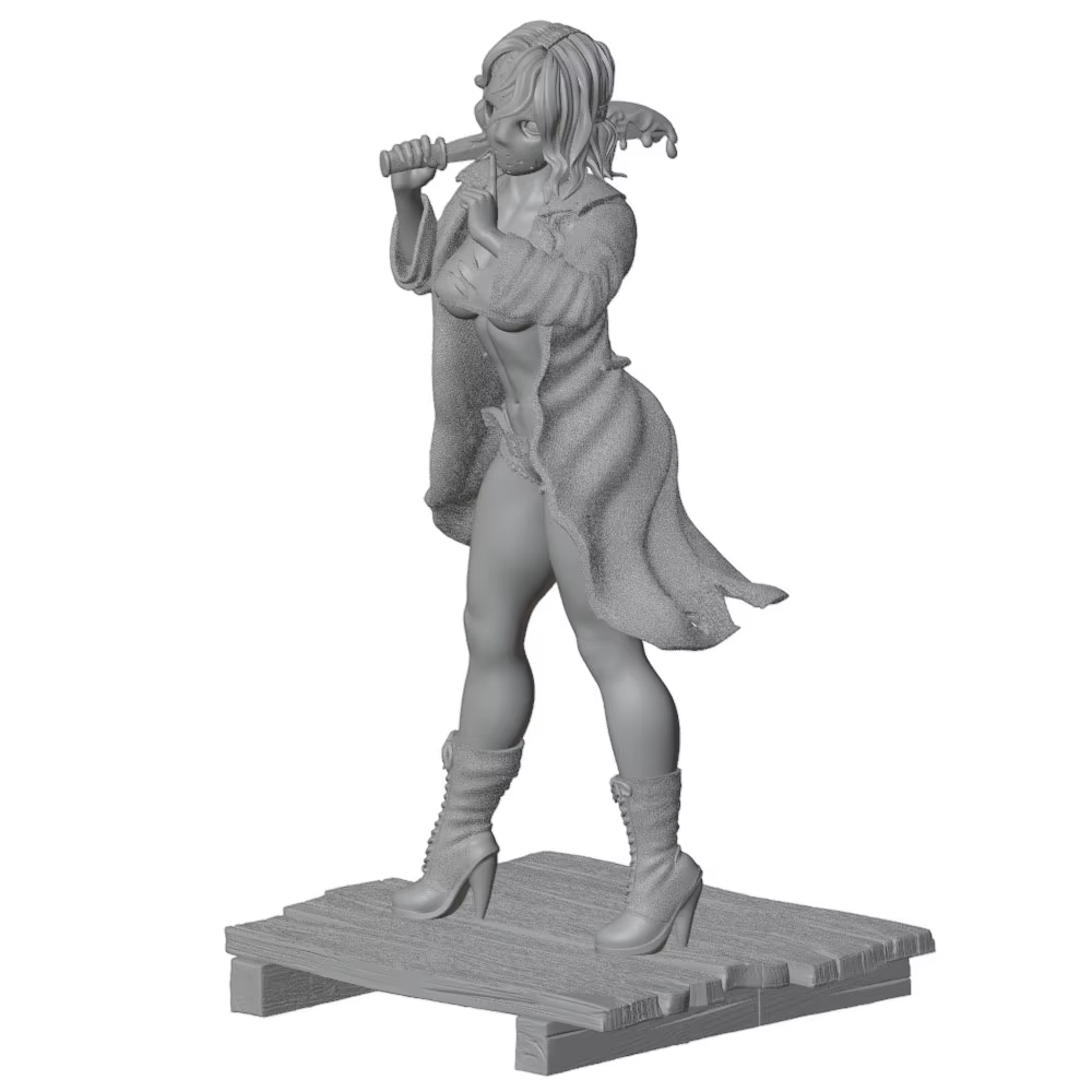 Figura resina GK 1/24 chica sexy 75mm sin pintar – Modelo DIY gris - imagen 4