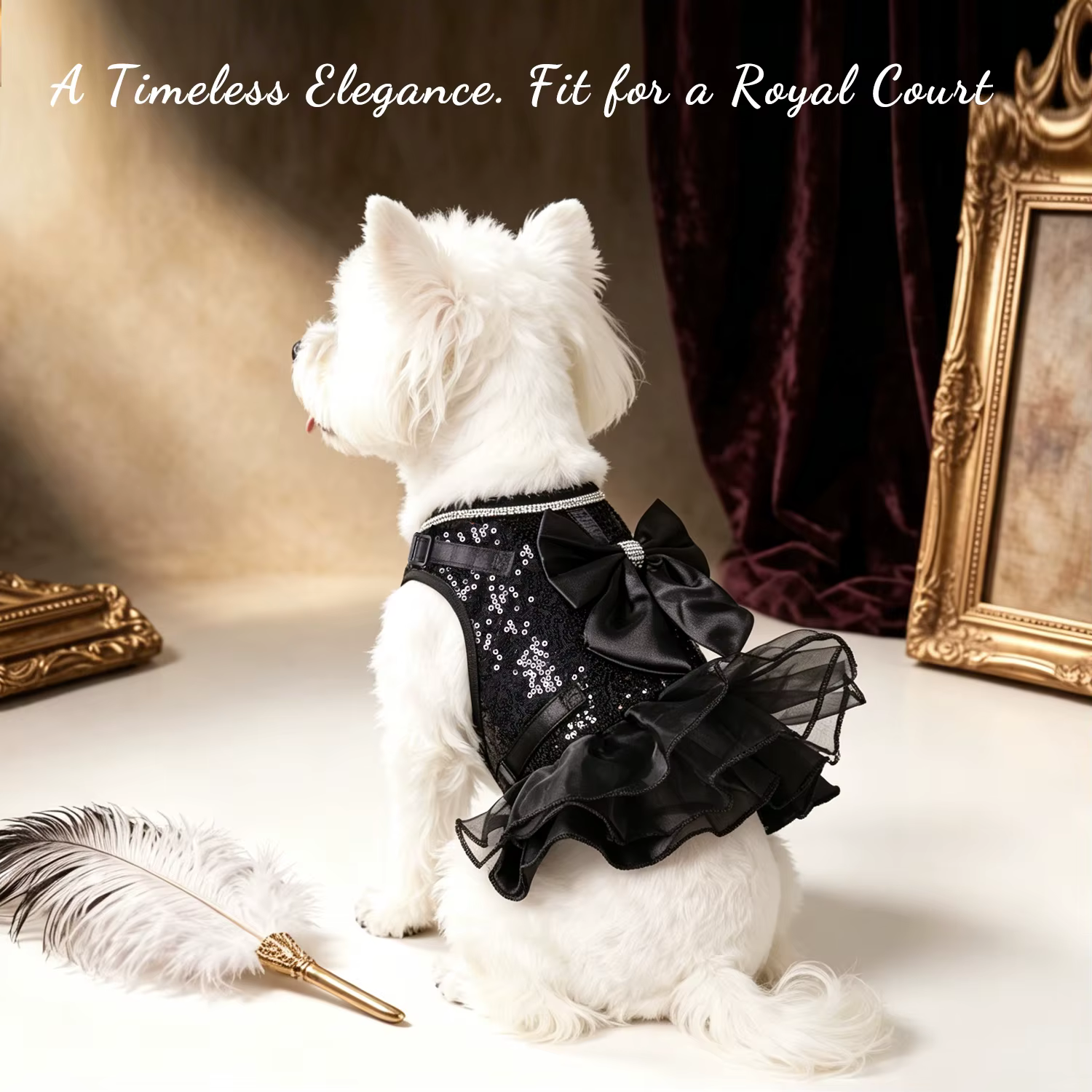 Vestido de Princesa con Arnés para Perros y Gatos – Brillantina - imagen 5