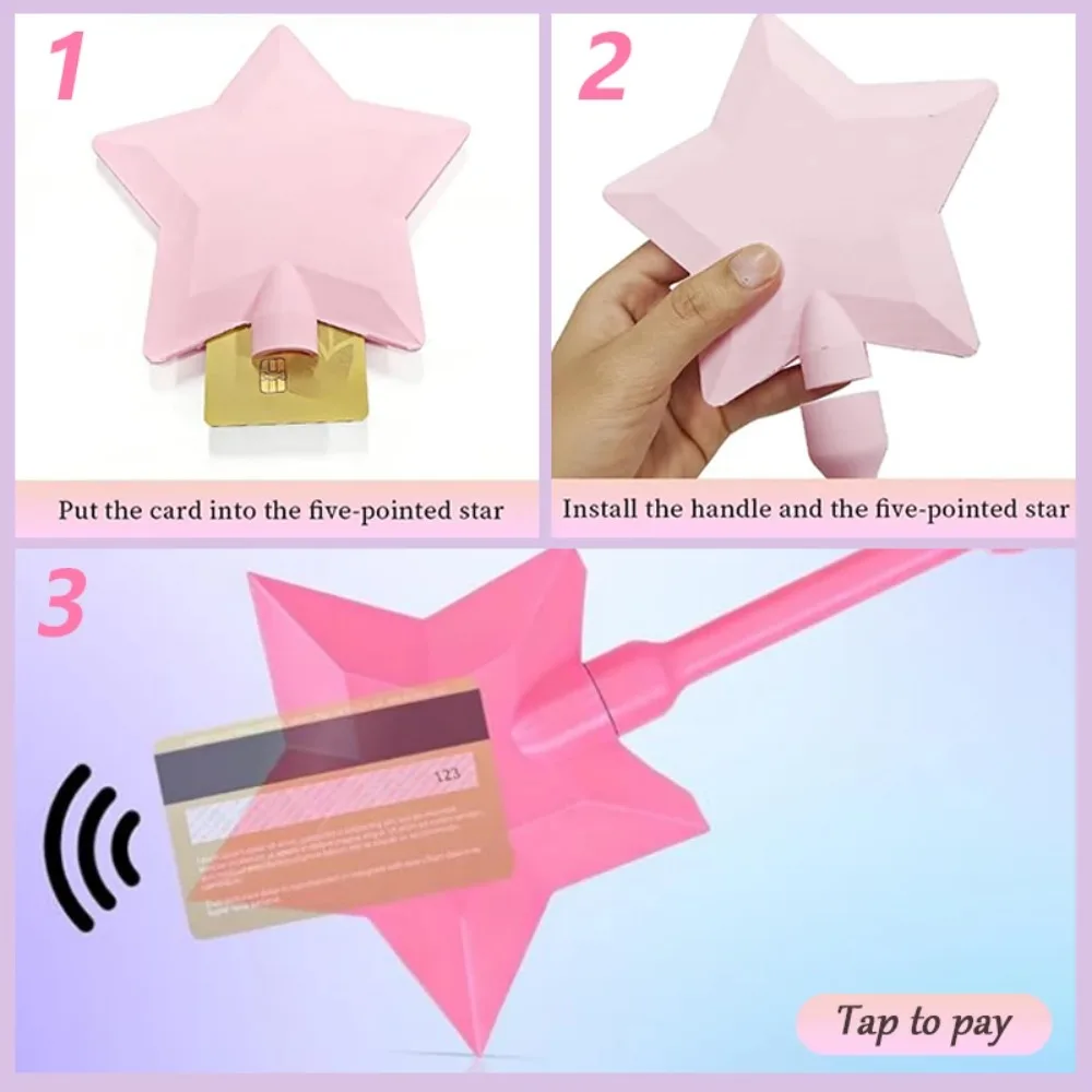 Porta tarjetas de crédito con varita mágica y estrella, impreso 3D
