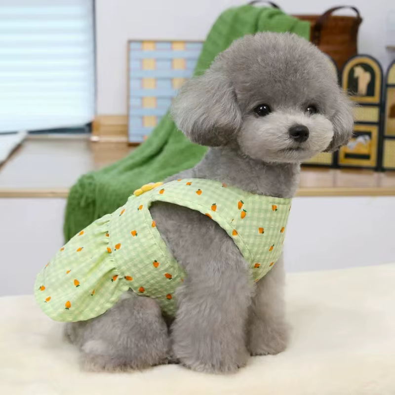 Vestido veraniego para perros y gatos con estampado de zanahoria - imagen 2