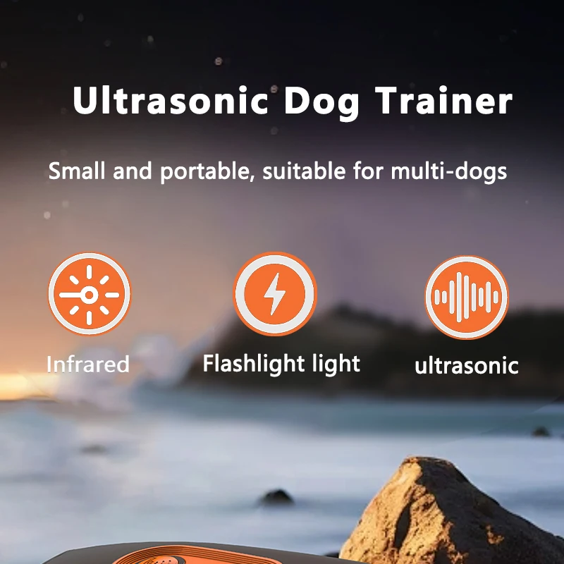 Dispositivo ultrasónico antiladridos 3 en 1 con LED recargable