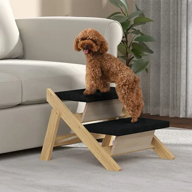 Escalera de madera para perros detalle