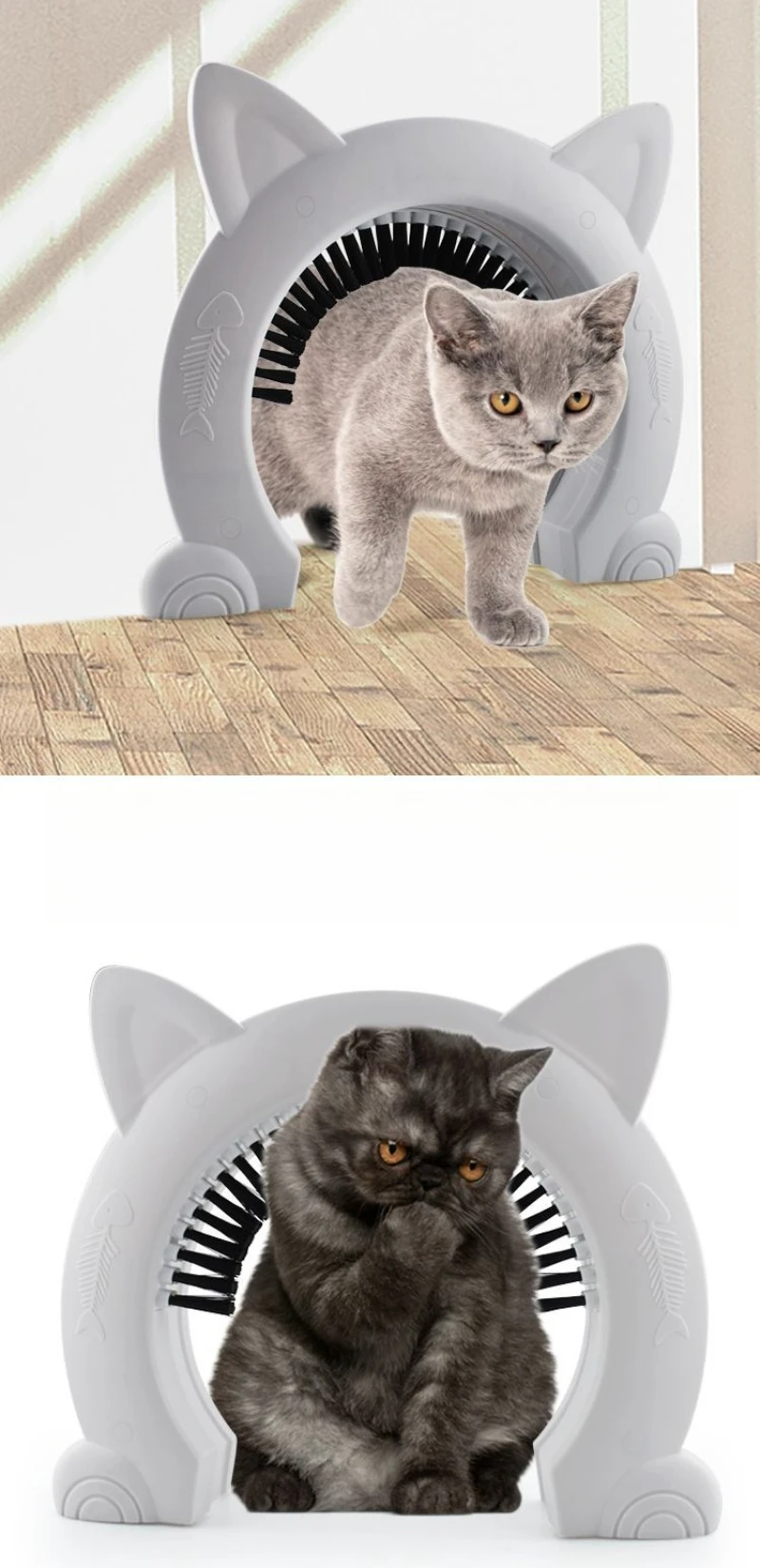 Puerta para mascotas en blanco y negro