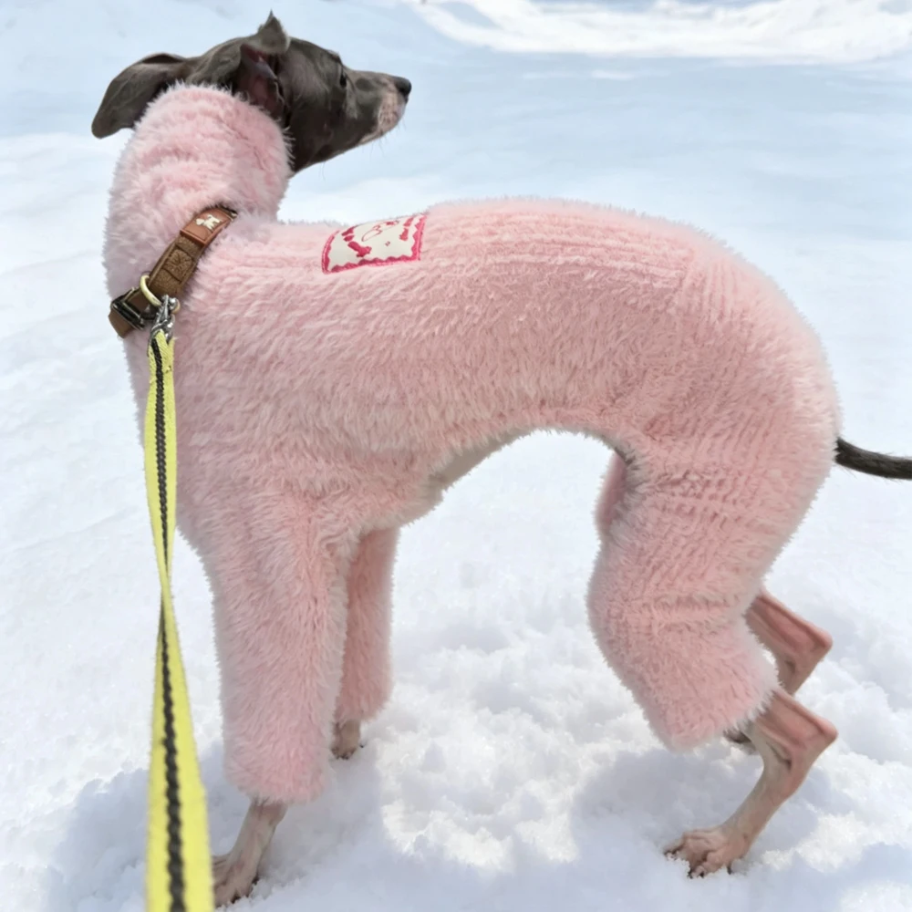 Pijama pelo de visón rosa para galgo italiano y whippet - imagen 2