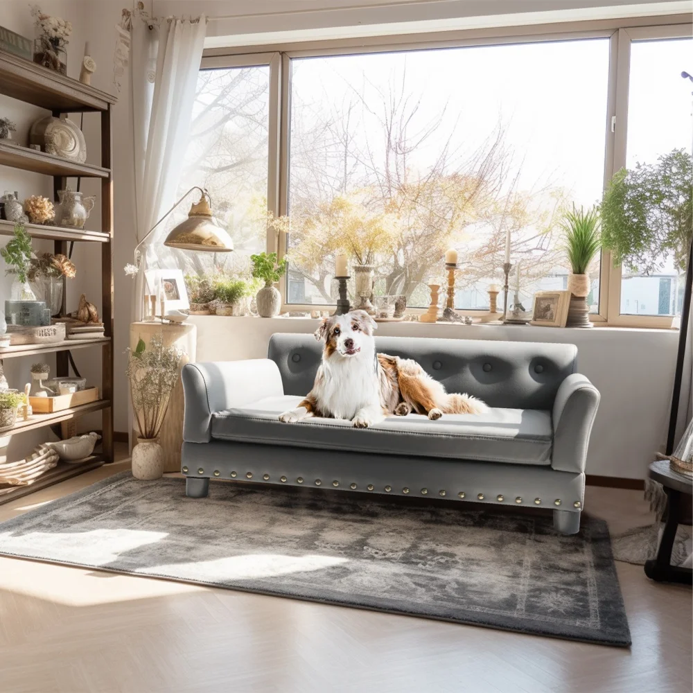Sofá cama elevado para perros grandes: cojín cómodo y resistente - imagen 2