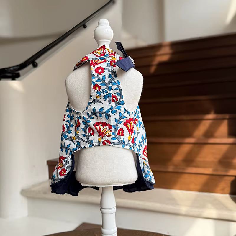 Disfraz vestido princesa floral con volantes para perros pequeños - imagen 4