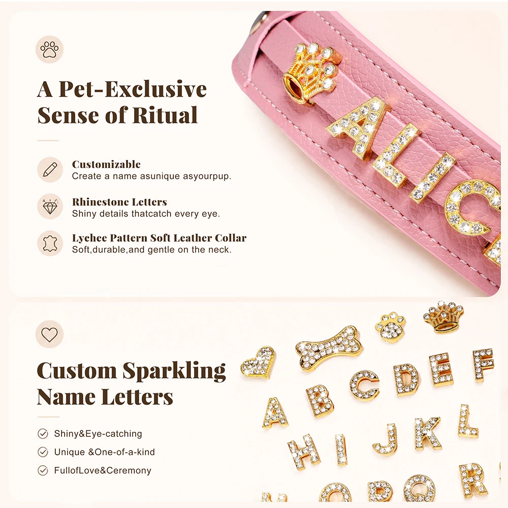 Collar con nombre para perros en diamantes de imitación - imagen 2