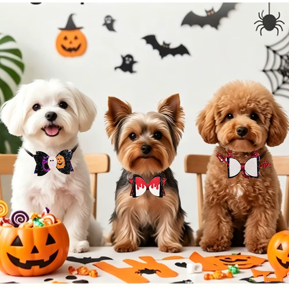Lazos divertidos para perros y gatos, collares con dibujos Halloween - imagen 3