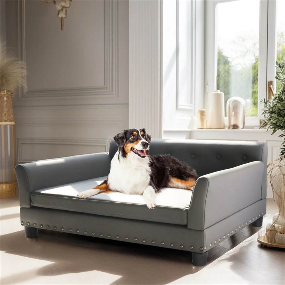 Sofá cama elevado para perros grandes: cojín cómodo y resistente
