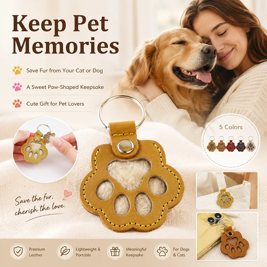 Llavero recuerdo para recoger pelo de gato y perro, rellenable - imagen 2