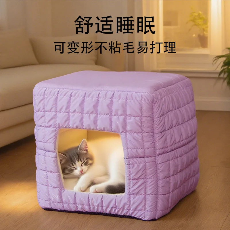 Cama tipo casa con diseño de piedra cerrada