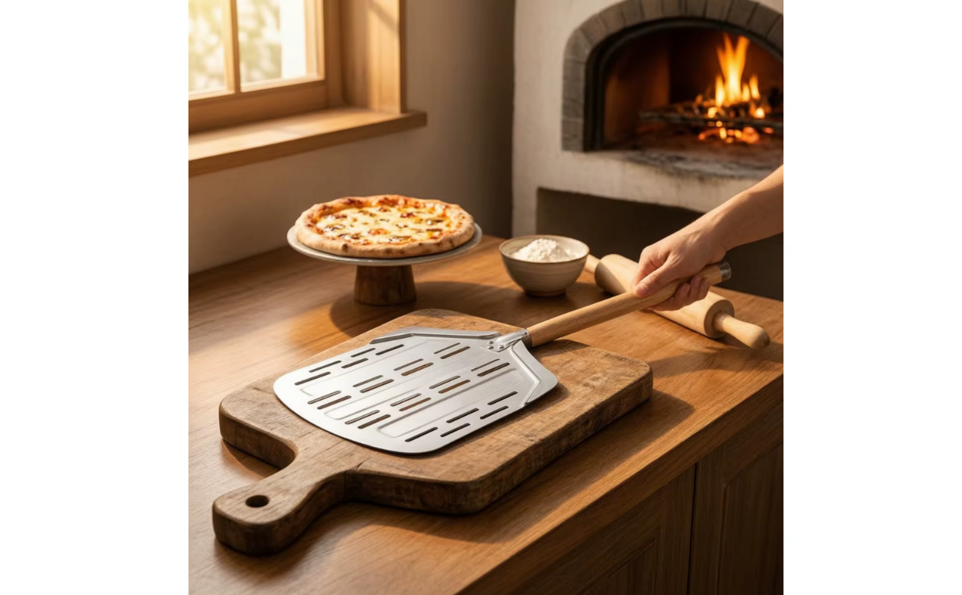 Vista del producto completamente ensamblado sobre superficie de cocina
