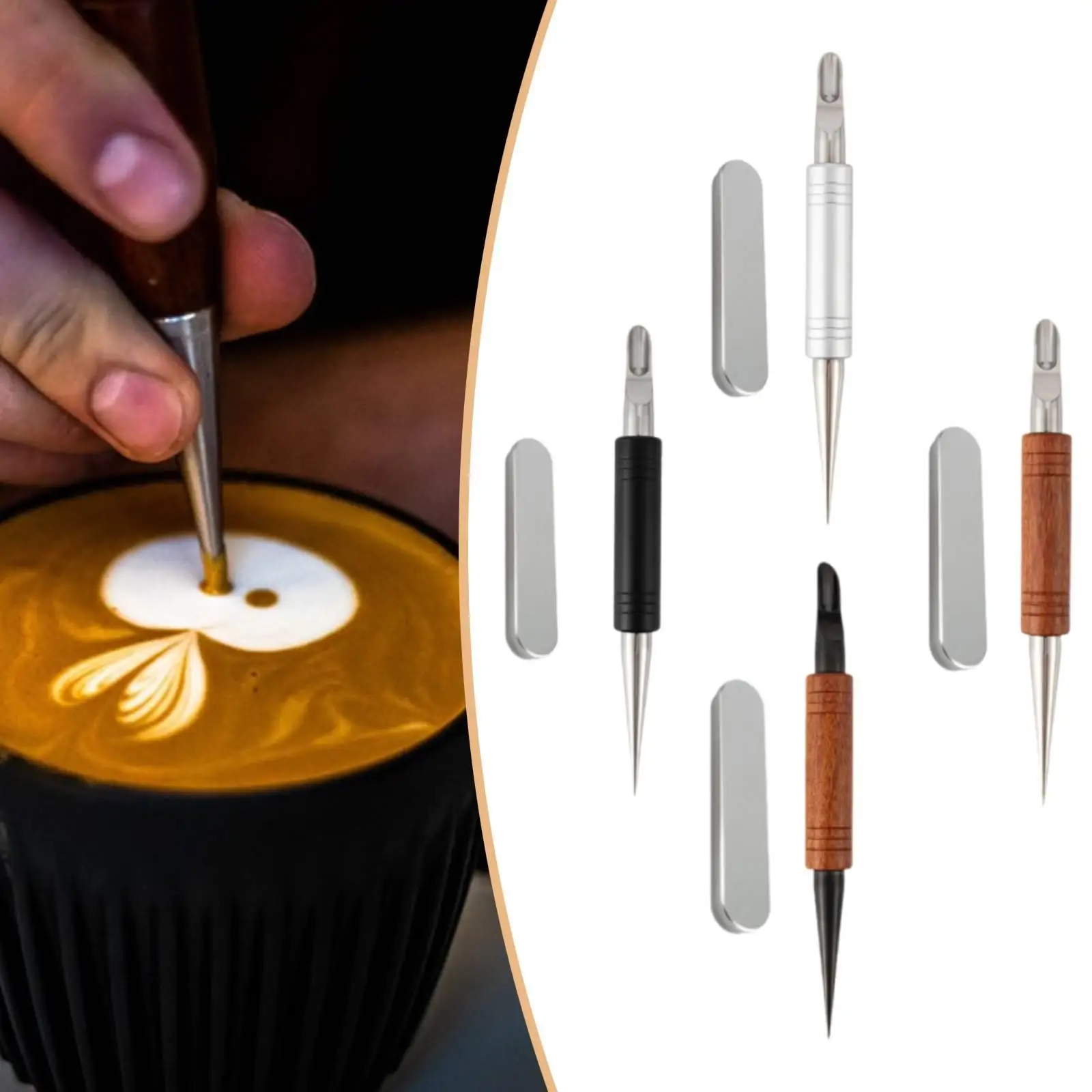 Pluma para latte art y dibujo en café – Decorador casero - imagen 4