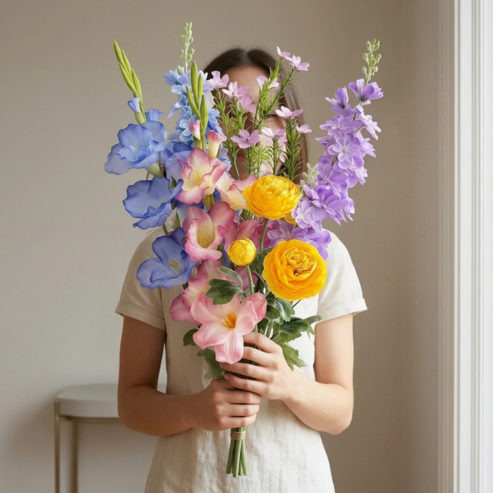 Ramo de Flores Artificiales para Decoración del Hogar – Arreglo con Tallos - imagen 2